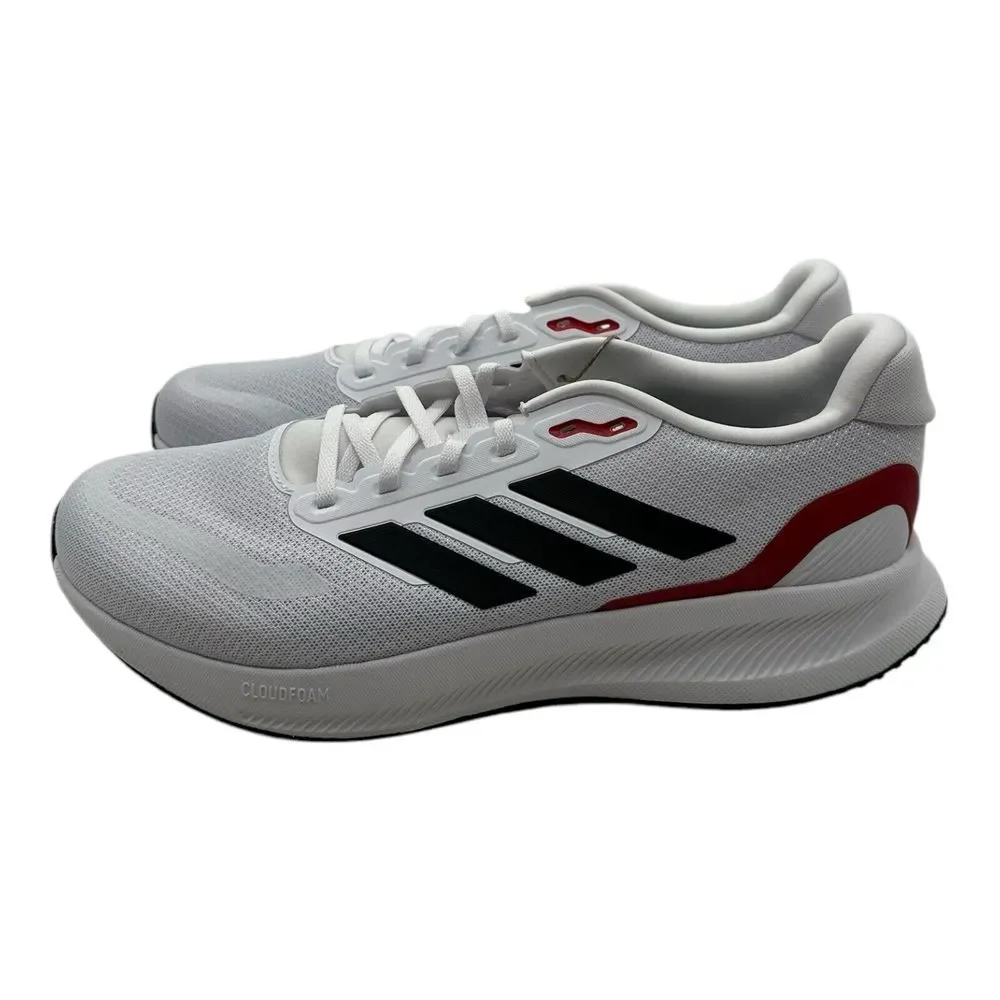 Adidas RunFalcon 5 Running Shoes Men's Size 11.5 WIDE White Black Scarlet IE0551